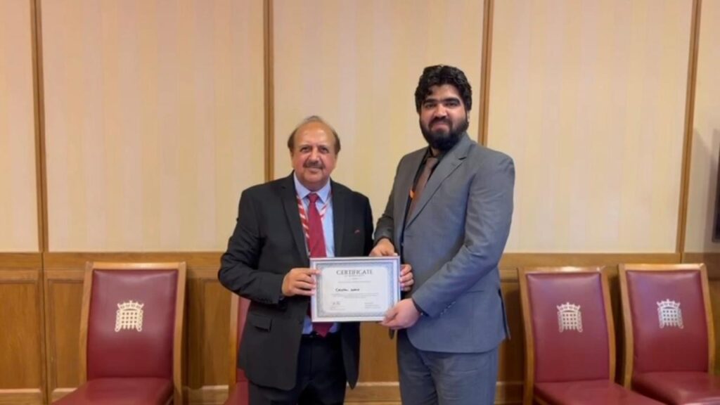 Kaleem Ullah Marwat London Award Saif Group UK recognition